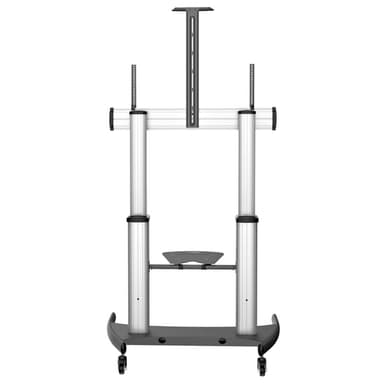 StarTech.com Mobile TV Stand - Heavy Duty TV Cart for 60-100" Display (100kg/220lb) - Height Adjustable Rolling Flat Screen Floor Standing on Wheels - Universal Television Mount w/Shelves view 4