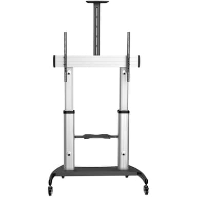 StarTech.com Mobile TV Stand - Heavy Duty TV Cart for 60-100" Display (100kg/220lb) - Height Adjustable Rolling Flat Screen Floor Standing on Wheels - Universal Television Mount w/Shelves view 3