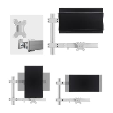 StarTech.com Six-Monitor Desk Mount with Crossbar, Up To 32-inch Computer Screens, Max 17.6lb (8kg) each, Dual Column, C-clamp/Grommet, Height Adjustable view 6