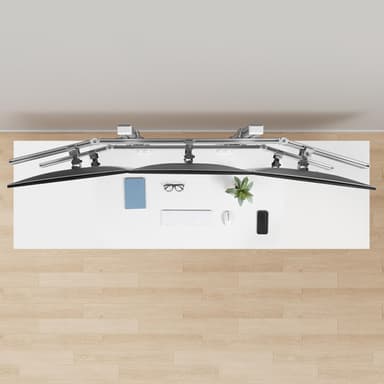 StarTech.com Six-Monitor Desk Mount with Crossbar, Up To 32-inch Computer Screens, Max 17.6lb (8kg) each, Dual Column, C-clamp/Grommet, Height Adjustable view 10