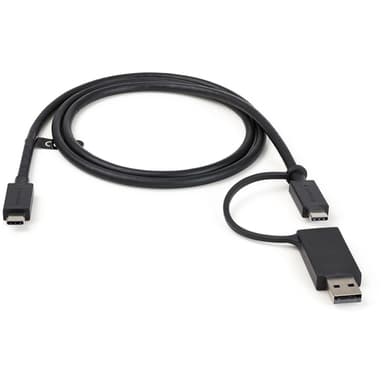 StarTech.com 3ft (1m) USB-C Cable with USB-A Adapter Dongle - Hybrid 2-in-1 USB C Cable w/ USB-A - USB-C to USB-C (10Gbps/100W PD), USB-A to USB-C (5Gbps) - Ideal for Hybrid Docking Station view 4