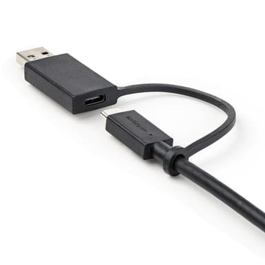 StarTech.com 3ft (1m) USB-C Cable with USB-A Adapter Dongle - Hybrid 2-in-1 USB C Cable w/ USB-A - USB-C to USB-C (10Gbps/100W PD), USB-A to USB-C (5Gbps) - Ideal for Hybrid Docking Station view 6