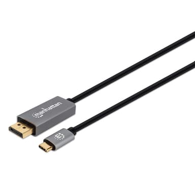 Manhattan USB-C to DisplayPort 1.4 Cable, 8K@60Hz, 2m, Male to Male, Not Bi-Directional, Black, Three Year Warranty, Equivalent to CDP2DP146B (except 20cm longer) view 1