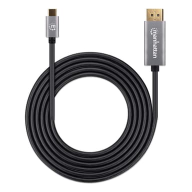 Manhattan USB-C to DisplayPort 1.4 Cable, 8K@60Hz, 2m, Male to Male, Not Bi-Directional, Black, Three Year Warranty, Equivalent to CDP2DP146B (except 20cm longer) view 5