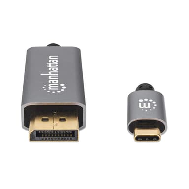 Manhattan USB-C to DisplayPort 1.4 Cable, 8K@60Hz, 2m, Male to Male, Not Bi-Directional, Black, Three Year Warranty, Equivalent to CDP2DP146B (except 20cm longer) view 3