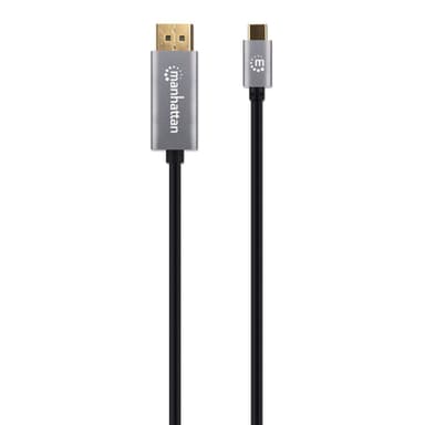 Manhattan USB-C to DisplayPort 1.4 Cable, 8K@60Hz, 2m, Male to Male, Not Bi-Directional, Black, Three Year Warranty, Equivalent to CDP2DP146B (except 20cm longer) view 4