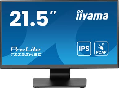 iiyama ProLite T2252MSC-B2AG computer monitor 54.6 cm (21.5") 1920 x 1080 pixels Full HD LCD Touchscreen Black view 2