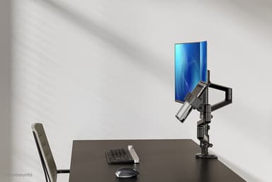 Neomounts DS20-425BL2 Monitor arm with laptop holder 17-27" - space saving view 19