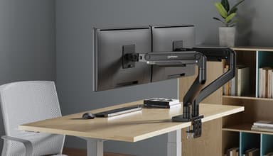 Manhattan Dual Desk Mount for TV & Monitors (Full Motion Spring), For screens 13" to 45", Clamp or Grommet Assembly, VESA compatibility: 75x75 and 100x100mm - check the dimensions of the four mounting holes on back of screen to ensure it fits, Max 20kg (each) view 9