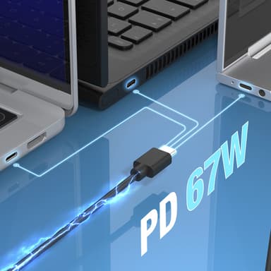 j5create JUP1565DC 67W GaN PD USB-C® Mini Charger with 6 Types of DC Connector-EU, Black view 6