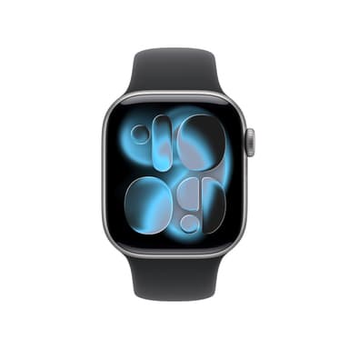 Apple Watch Series 11 GPS + Cellular 42mm Space Grey Aluminium Case with Black Sport Band - S/M view 2