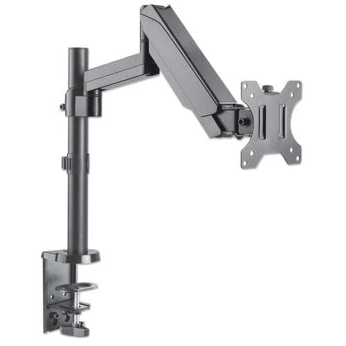 Manhattan Desk Mount for TV & Monitors (Full Motion Gas Spring), For screens 13" to 27", Clamp or Grommet Assembly, VESA compatibility: 75x75mm and 100x100mm - check the dimensions of the four mounting holes on back of screen to ensure it fits, Max 8kg, Bracket