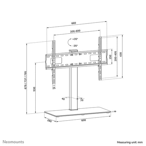 Neomounts DS45-430BL16 TV stand 37-70"- swivel