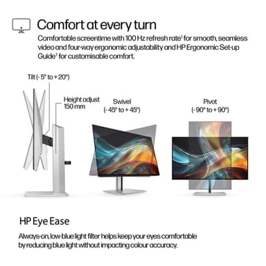 HP Series 7 Pro 24 inch WUXGA Monitor - 724pn view 6