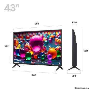 LG 43UA75006LA.AEK TV 109.2 cm (43") 4K Ultra HD Smart TV Wi-Fi Black view 2