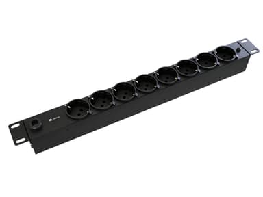 Vertiv PowerGo Basic (Standard) Rack Power Distribution Unit | rPDU | 1U | 230V | 16A |3.6kW | 50/60Hz | 8 German Schuko inlet | Horizontal view 1