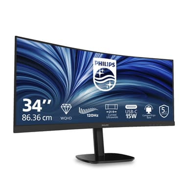 Philips 34B2N3500C/00 computer monitor 86.4 cm (34") 3440 x 1440 pixels Wide Quad HD LCD Black view 2