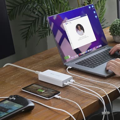 j5create JUP37185W 185W GaN PD 3.1 USB-C® 3-Port Charger-UK, Black view 6
