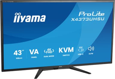 iiyama ProLite X4373UHSU-B2 computer monitor 108 cm (42.5") 3840 x 2160 pixels 4K Ultra HD LED Black view 3