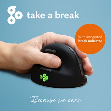 R-Go Tools Ergonomic mouse R-Go HE Break with break software, medium (hand size 165-185 mm), left-handed, Bluetooth, black view 9