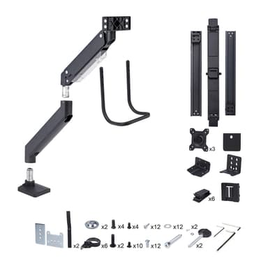 StarTech.com Desk Mount Triple Monitor Arm with Crossbar For Up To Three 27in Screens, VESA 75x75/100x100, Tool-Less Arm Adjustments, C-Clamp/Grommet, Spring-Assisted Arm view 11
