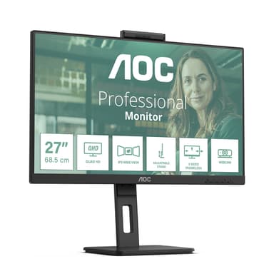 AOC Q27P3QW computer monitor 68.6 cm (27") 2560 x 1440 pixels Quad HD Black view 2