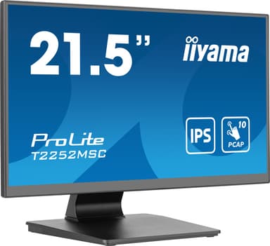 iiyama ProLite T2252MSC-B2 computer monitor 54.6 cm (21.5") 1920 x 1080 pixels Full HD LCD Touchscreen Black view 3
