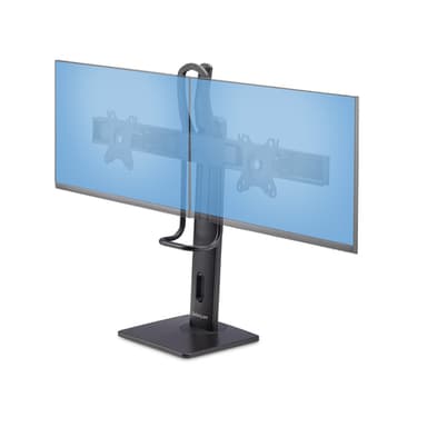 StarTech.com Crossbar Dual Monitor Desk Stand For Double 27-inch Screens, VESA Mount 75x75/100x100, Toolless Height Adjustment, Up To 13.2lb (6kg) Per Display view 1