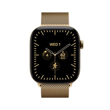 Apple Watch Series 12 GPS + Cellular 42mm Radiant Gold Titanium Case with Radiant Gold Milanese Loop view 2