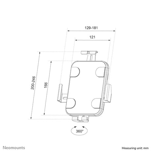 Neomounts WL15-625WH1 Tablet wall mount 7.9-11" - lockable - universal