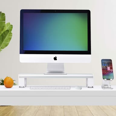 StarTech.com Ergonomic Monitor Riser Stand, Up to 33lb/15kg, Fixed height 3.5in/9cm, Desktop Computer Monitor/Laptop Riser, Steel Platform, Quick Assembly, Optimize Desk Space - TAA view 9