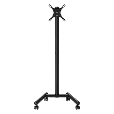 Manhattan Trolley Mount Stand for TV & Monitors, For screens: 13" to 42", VESA compatibility: all between 75X75 to 200x200mm - check the dimensions of the four mounting holes on back of screen to ensure it fits, Max 20kg, Height-adjustable to six levels, Bracket view 3