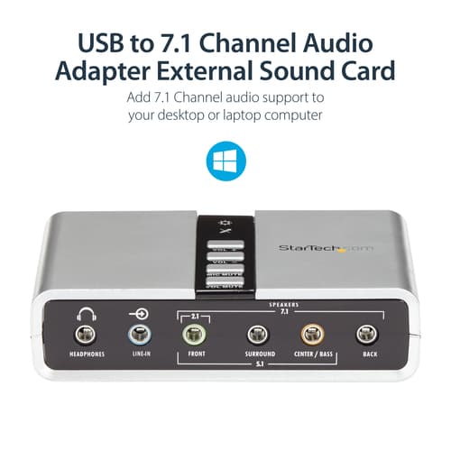 StarTech.com 7.1 USB Audio Adapter External Sound Card with SPDIF Digital Audio