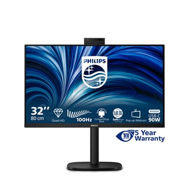 Philips 3000 series 32B2U3601H/00 computer monitor 80 cm (31.5") 2560 x 1440 pixels Quad HD LCD Black view 3