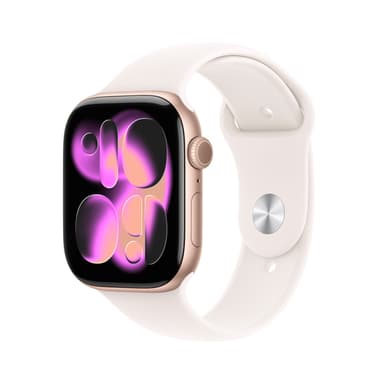 Apple Watch Series 11 GPS + Cellular 46mm Rose Gold Aluminium Case with Light Blush Sport Band - S/M view 1