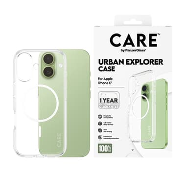 PanzerGlass CARE™ by ® Urban Explorer Case Transparent w. White MagSafe iPhone 17 view 2