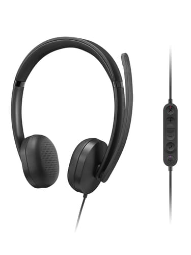 Lenovo VoIP Headset 5000 Wired Head-band Office/Call center USB Type-C Black view 5