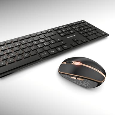 CHERRY DW 9100 SLIM keyboard Mouse included Universal RF Wireless + Bluetooth QWERTZ Swiss Black view 8