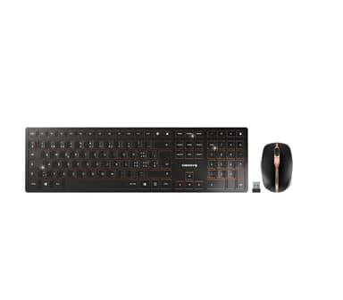CHERRY DW 9100 SLIM keyboard Mouse included Universal RF Wireless + Bluetooth QWERTZ Swiss Black view 1