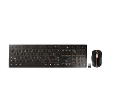 CHERRY DW 9100 SLIM keyboard Mouse included Universal RF Wireless + Bluetooth QWERTY UK English Black view 1