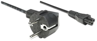 Manhattan Mains Power Cord/Cable, Euro 2-pin (CEE 7/4 Schuko) plug to C5 Female (cloverleaf/triangular), 1.8m, 16A, Lead, Lifetime Warranty view 2