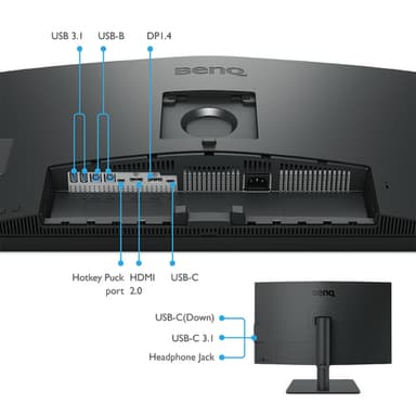 BenQ PD2705U computer monitor 68.6 cm (27") 3840 x 2160 pixels 4K Ultra HD LED Black view 4