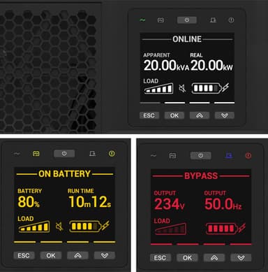 APC Smart-UPS On-Line, 20kVA/20kW, Rack/Tower, 230V/380V...415V, Hard wire 5-wire(3P+N+E)+3-wire(1P+N+E), Network Card, W/O rail kit view 2