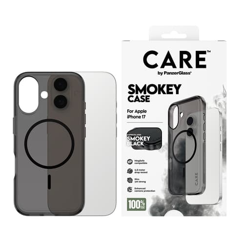 PanzerGlass CARE™ by ® Smokey Case w. Black MagSafe iPhone 17