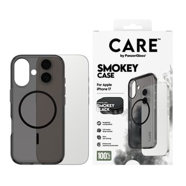 PanzerGlass CARE™ by ® Smokey Case w. Black MagSafe iPhone 17 view 2