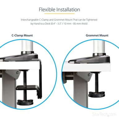 StarTech.com Desk Mount Laptop Arm - Full Motion Articulating Arm for Laptop or Single 34" (17.6lb/8kg) Monitor - VESA Mount Laptop Tray Bracket - Ergonomic Adjustable Notebook Stand - Desk-Clamp view 14