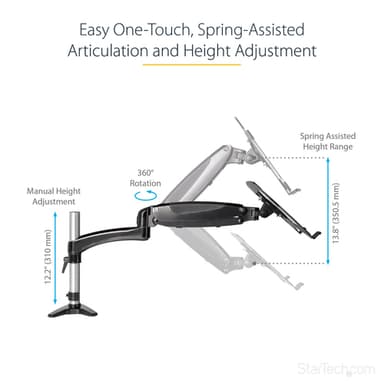 StarTech.com Desk Mount Laptop Arm - Full Motion Articulating Arm for Laptop or Single 34" (17.6lb/8kg) Monitor - VESA Mount Laptop Tray Bracket - Ergonomic Adjustable Notebook Stand - Desk-Clamp view 13