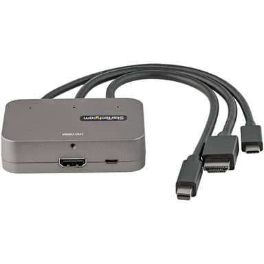 StarTech.com 3-in-1 Multiport to HDMI Adapter - 4K 60Hz USB-C, HDMI or Mini DisplayPort to HDMI Converter for Conference Room - Digital AV Video Adapter to Connect HDMI Monitor/Display view 3