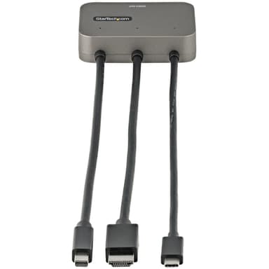 StarTech.com 3-in-1 Multiport to HDMI Adapter - 4K 60Hz USB-C, HDMI or Mini DisplayPort to HDMI Converter for Conference Room - Digital AV Video Adapter to Connect HDMI Monitor/Display view 4