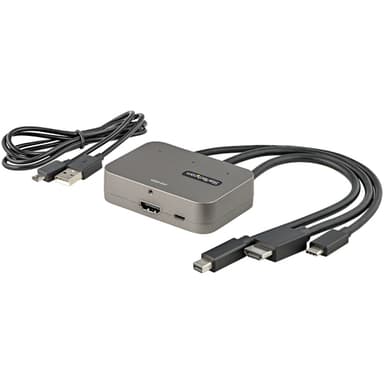 StarTech.com 3-in-1 Multiport to HDMI Adapter - 4K 60Hz USB-C, HDMI or Mini DisplayPort to HDMI Converter for Conference Room - Digital AV Video Adapter to Connect HDMI Monitor/Display view 5